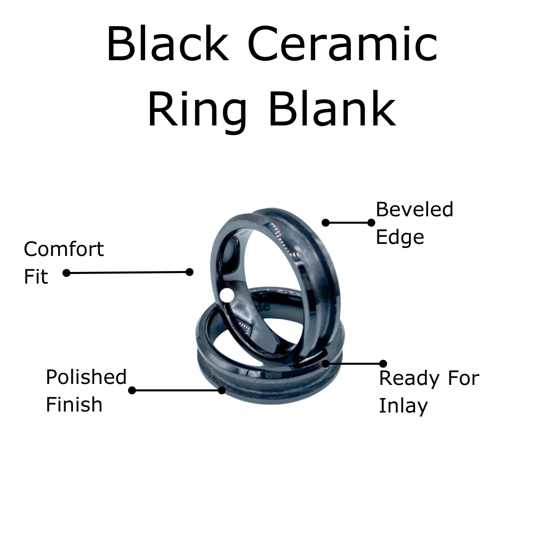 Black Ceramic Ring Blank - Patrick Adair Supplies