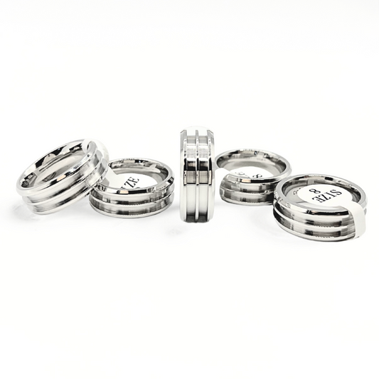 5 Pack Cobalt Chromium Double-Channel Ring Blanks - Patrick Adair Supplies