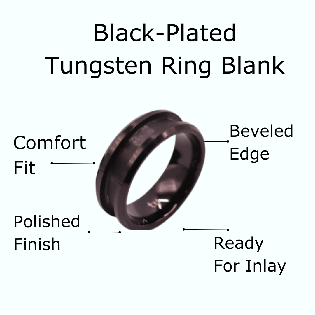 Black-Plated Tungsten Ring Blank - Patrick Adair Supplies