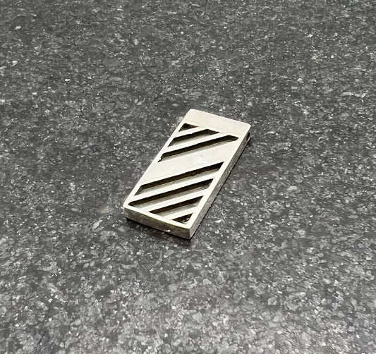 Sterling Silver Striped Rectangle Bar Pendant Blank - Patrick Adair Supplies