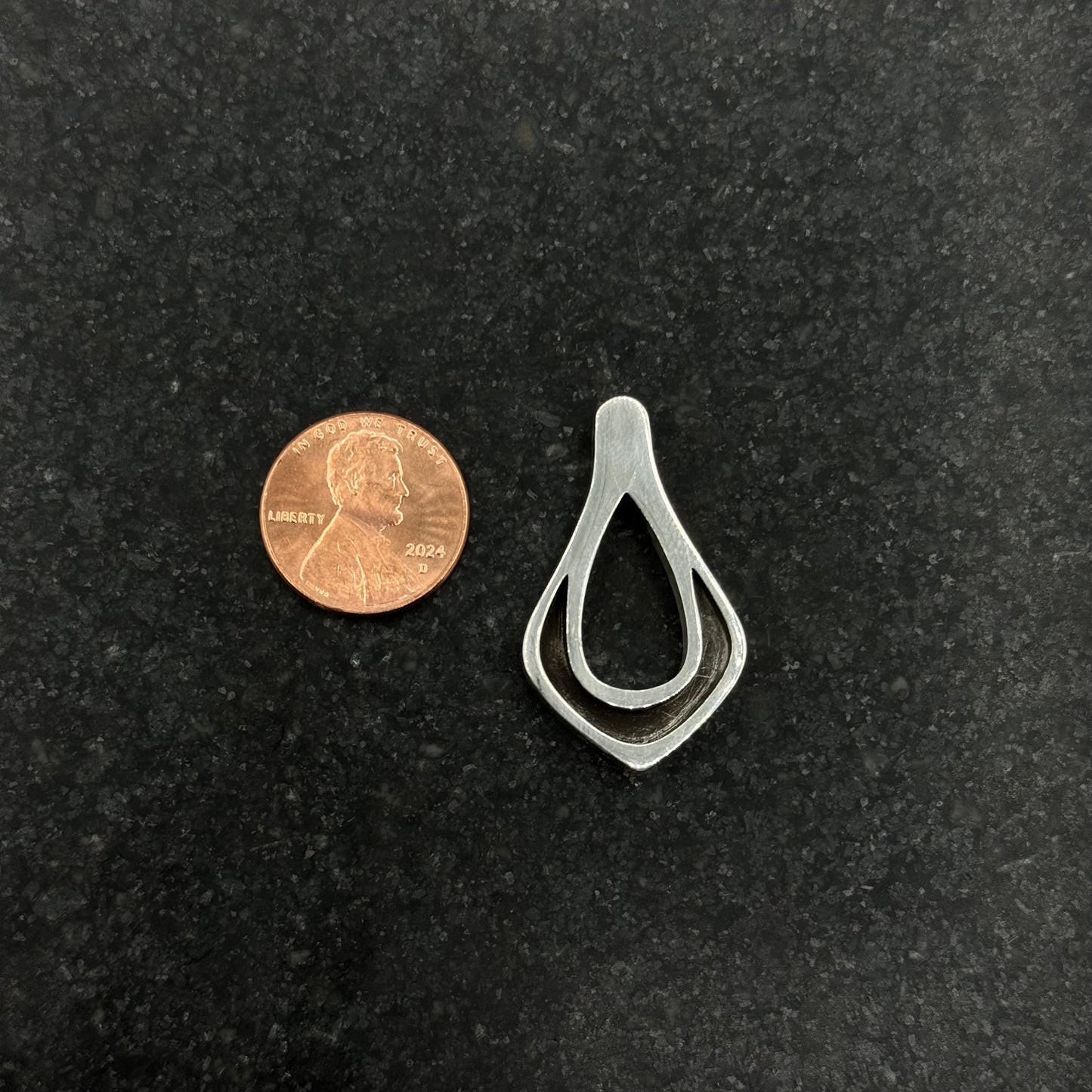 Sterling Silver Pointed Teardrop Pendant Blank - Patrick Adair Supplies