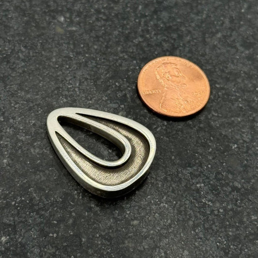 Sterling Silver Rounded Teardrop Pendant Blank - Patrick Adair Supplies