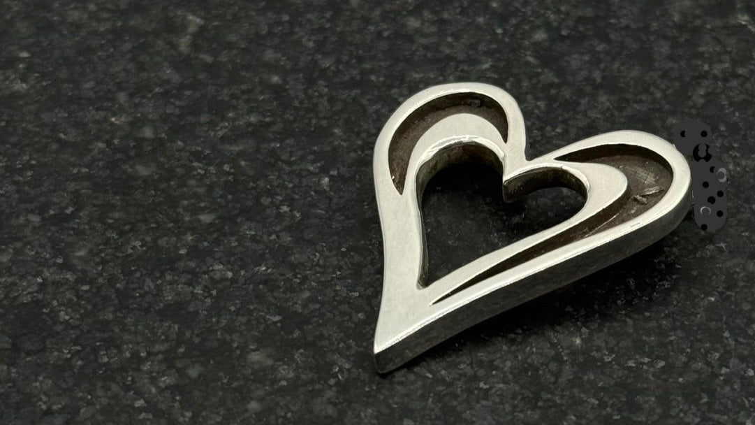 Sterling Silver Heart Pendant Blank - Large Size - Patrick Adair Supplies