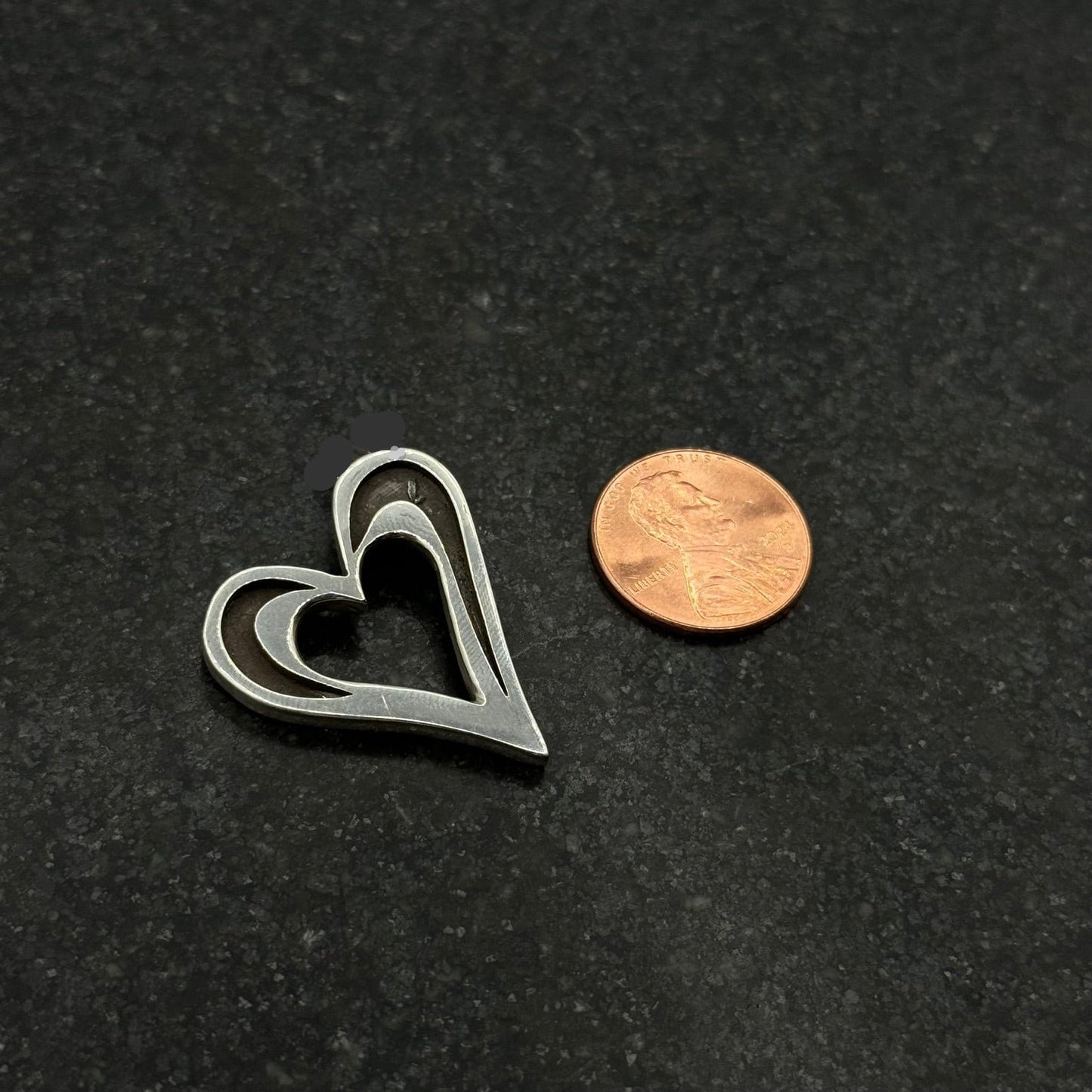 Sterling Silver Heart Pendant Blank - Large Size