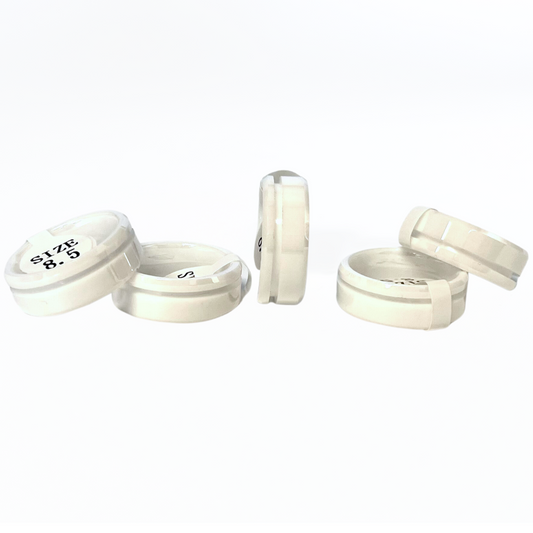 5 Pack - White Ceramic Ring Blanks Offset Channel - Patrick Adair Supplies