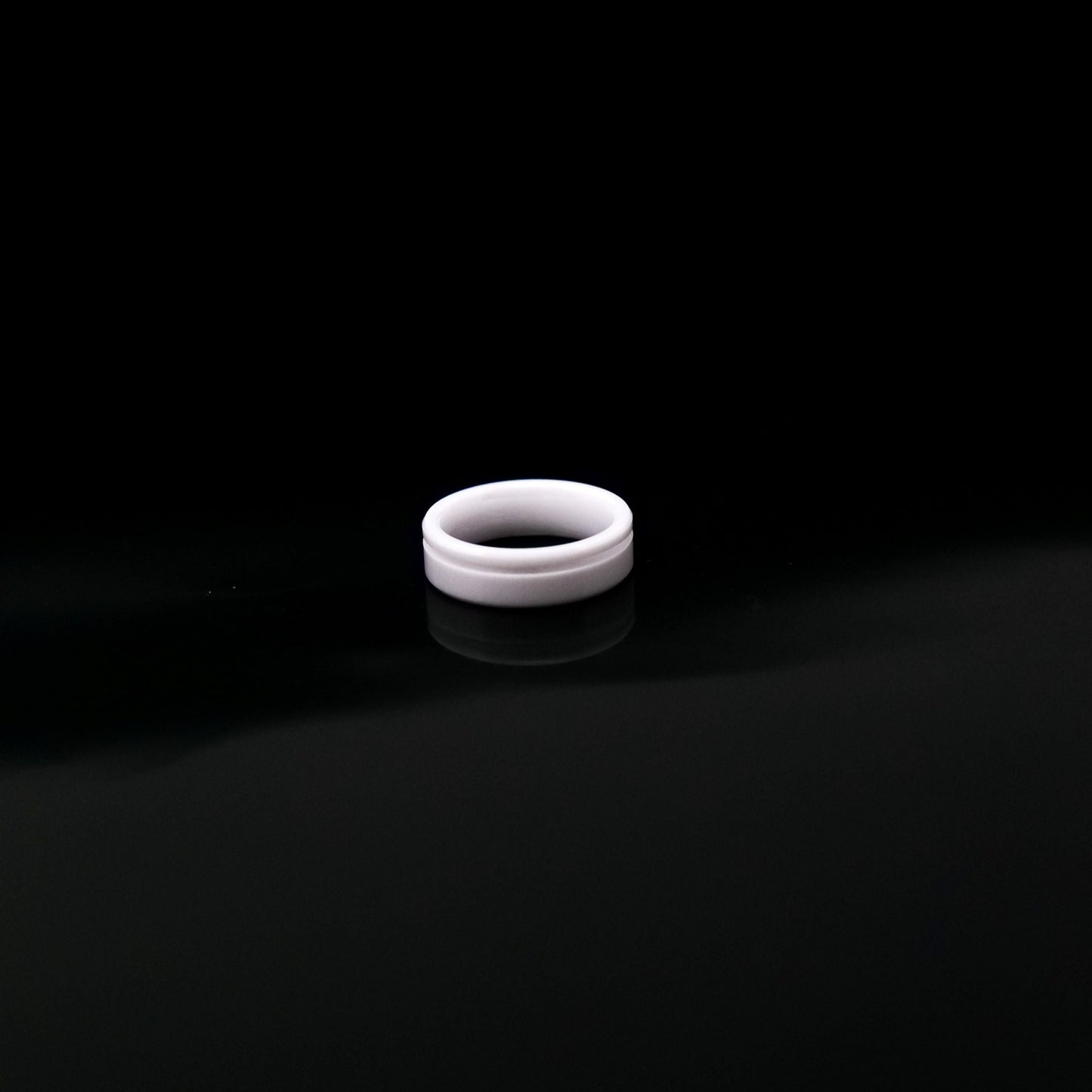 5 Pack - White Ceramic Ring Blanks Offset Channel - Patrick Adair Supplies