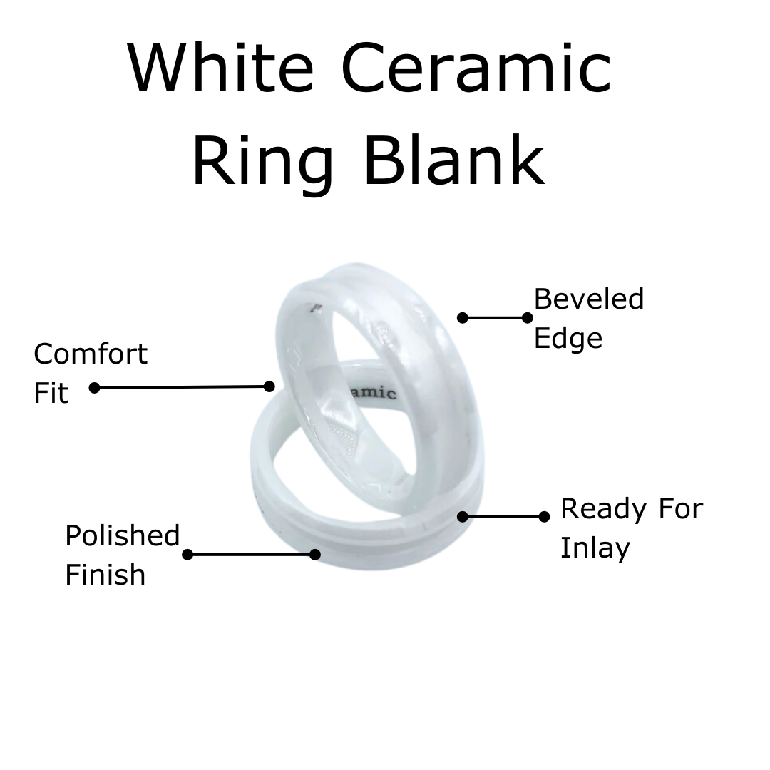 White Ceramic Ring Blank - Patrick Adair Supplies