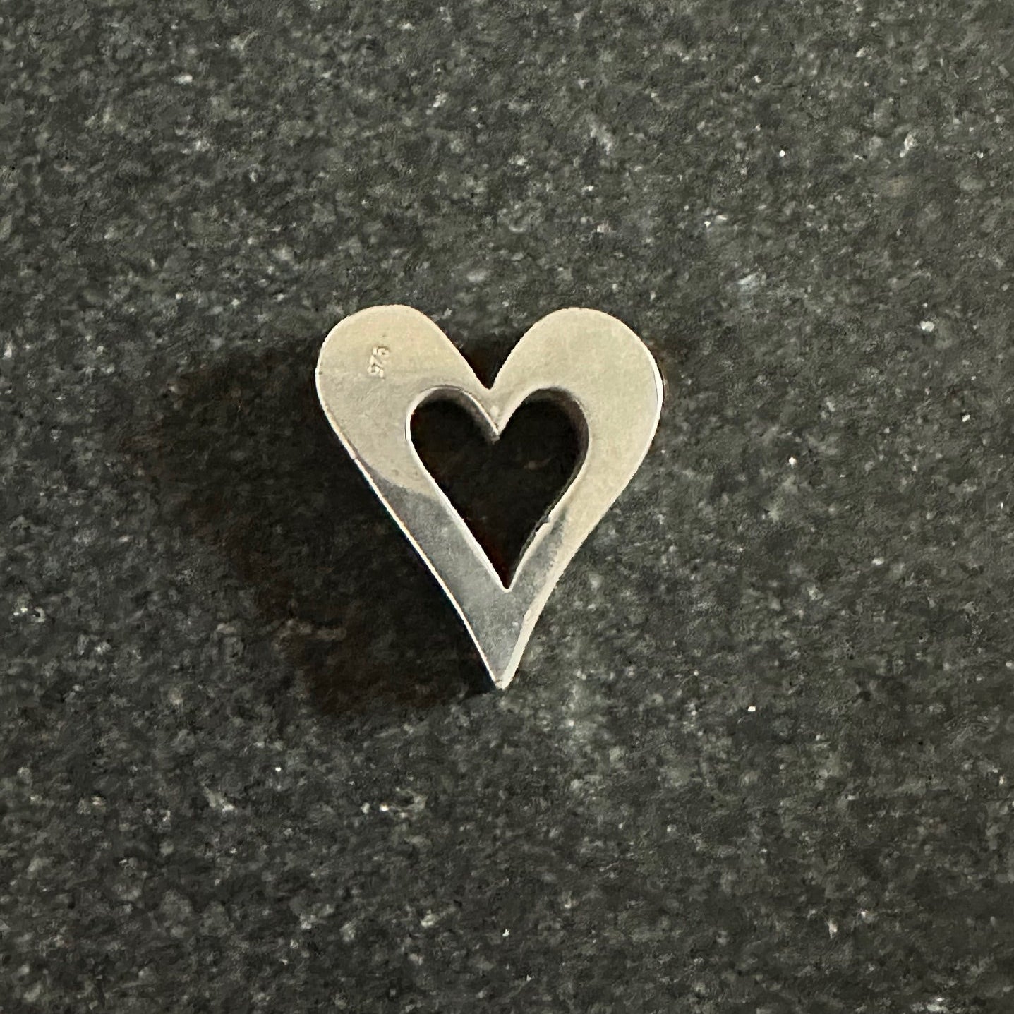 Sterling Silver Heart Pendant Blank - Large Size