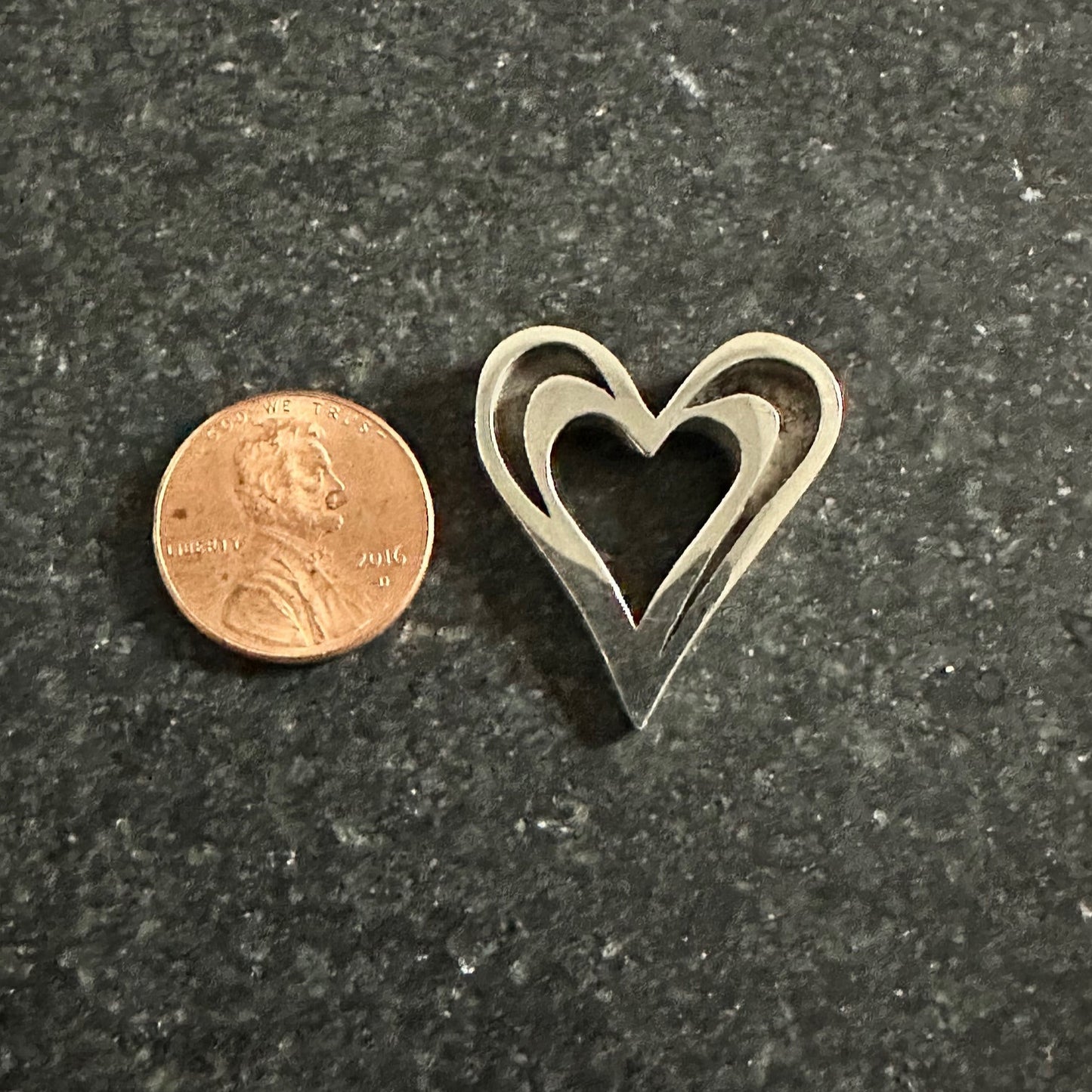 Sterling Silver Heart Pendant Blank - Medium Size