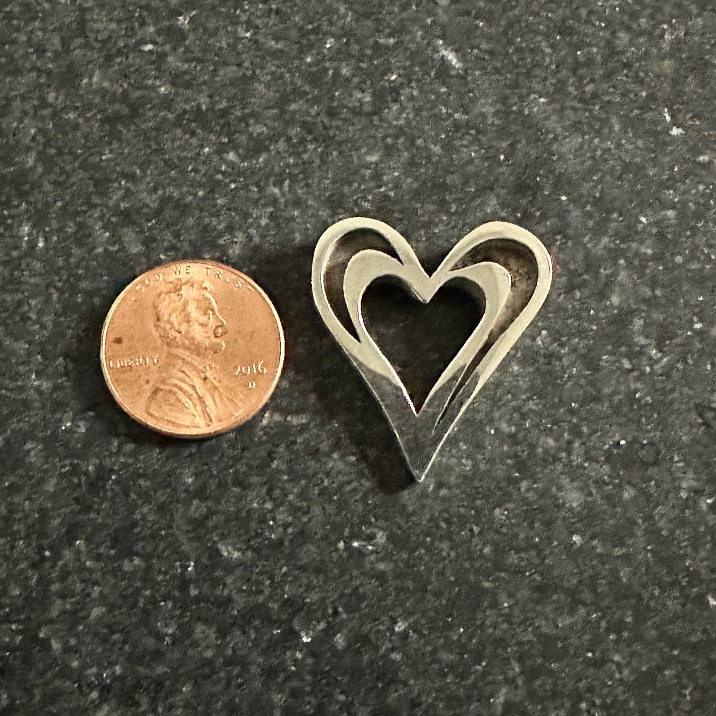 Sterling Silver Heart Pendant Blank - Small Size