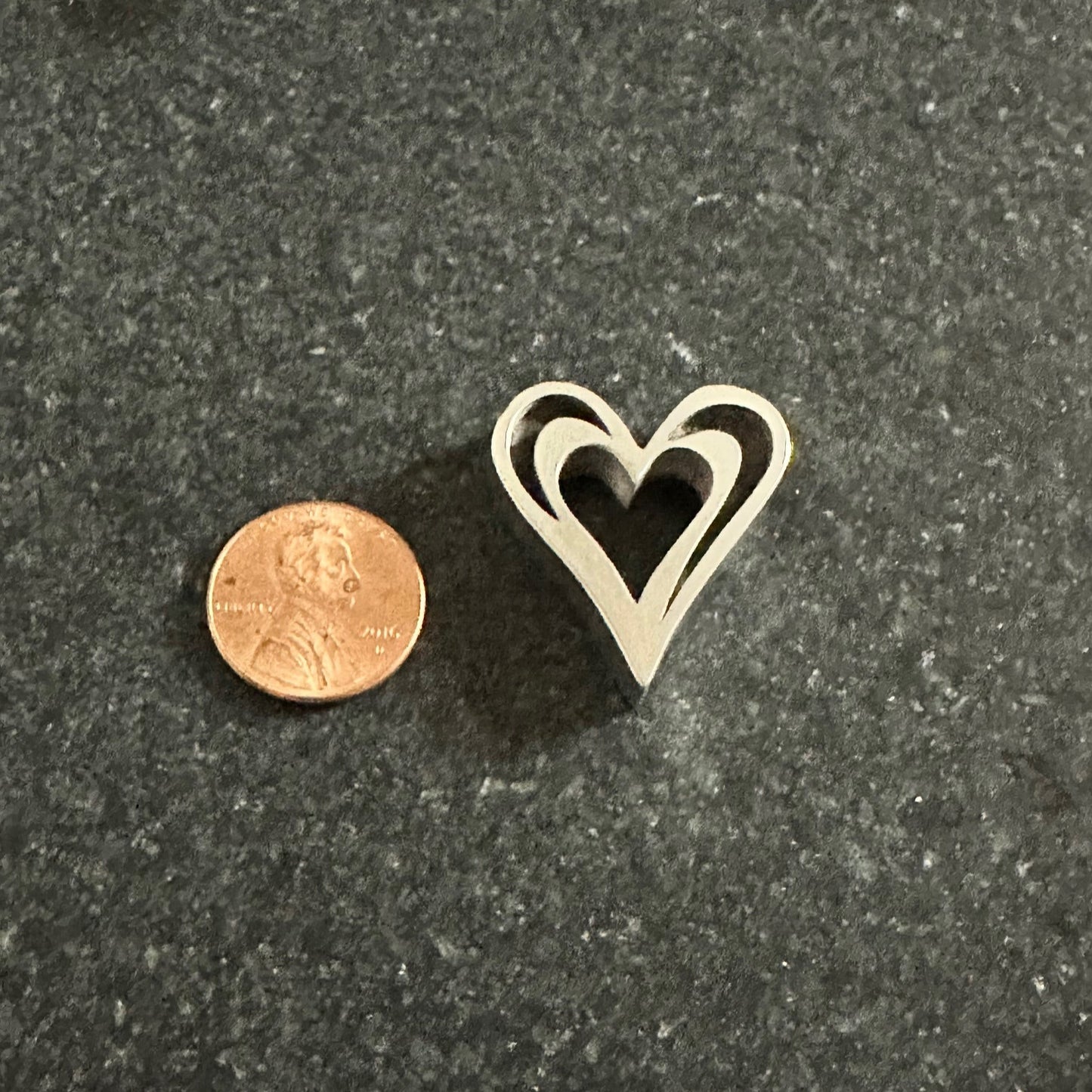 Sterling Silver Heart Pendant Blank - Large Size