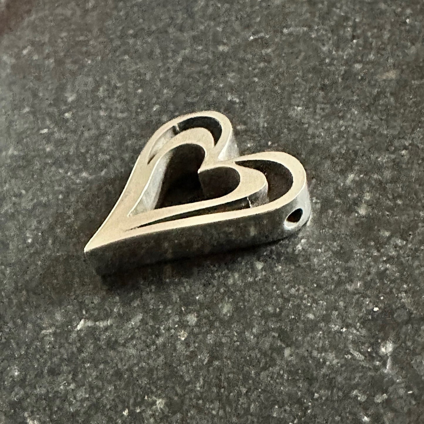 Sterling Silver Heart Pendant Blank - Large Size