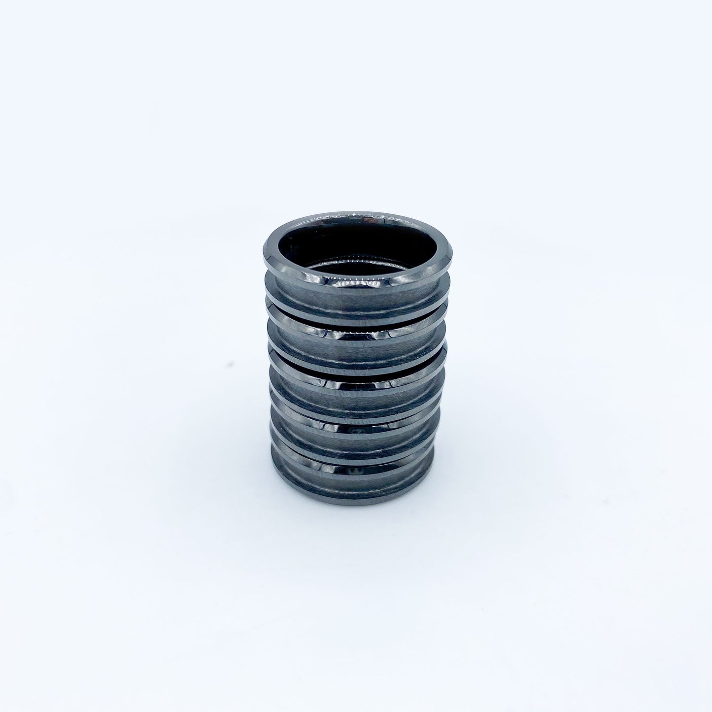 5 Pack - Black Ceramic Ring Blank - Patrick Adair Supplies
