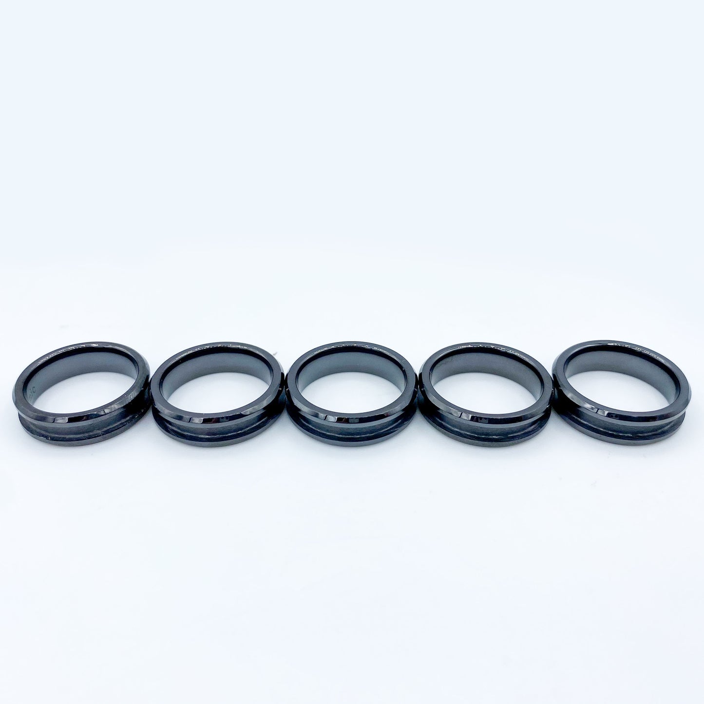 5 Pack - Black Ceramic Ring Blank - Patrick Adair Supplies