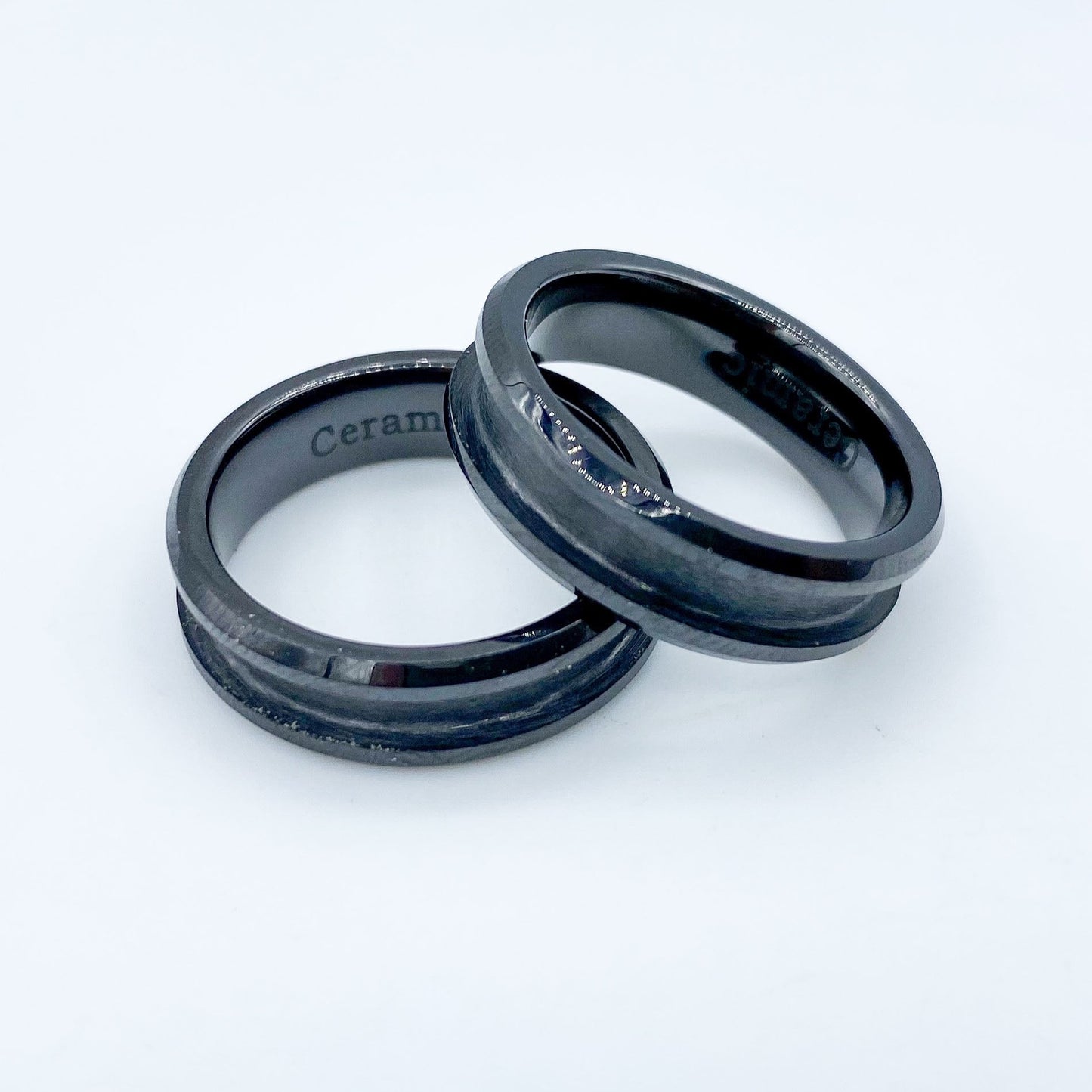 10 Pack - Black Ceramic Ring Blank - Patrick Adair Supplies