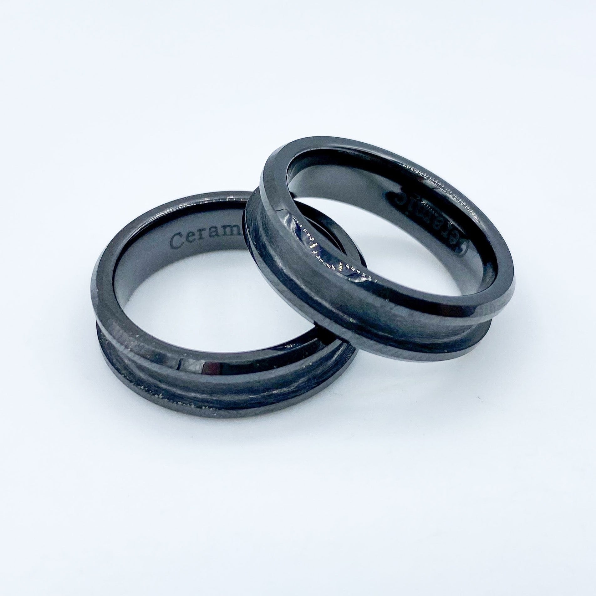 10 Pack - Black Ceramic Ring Blank - Patrick Adair Supplies