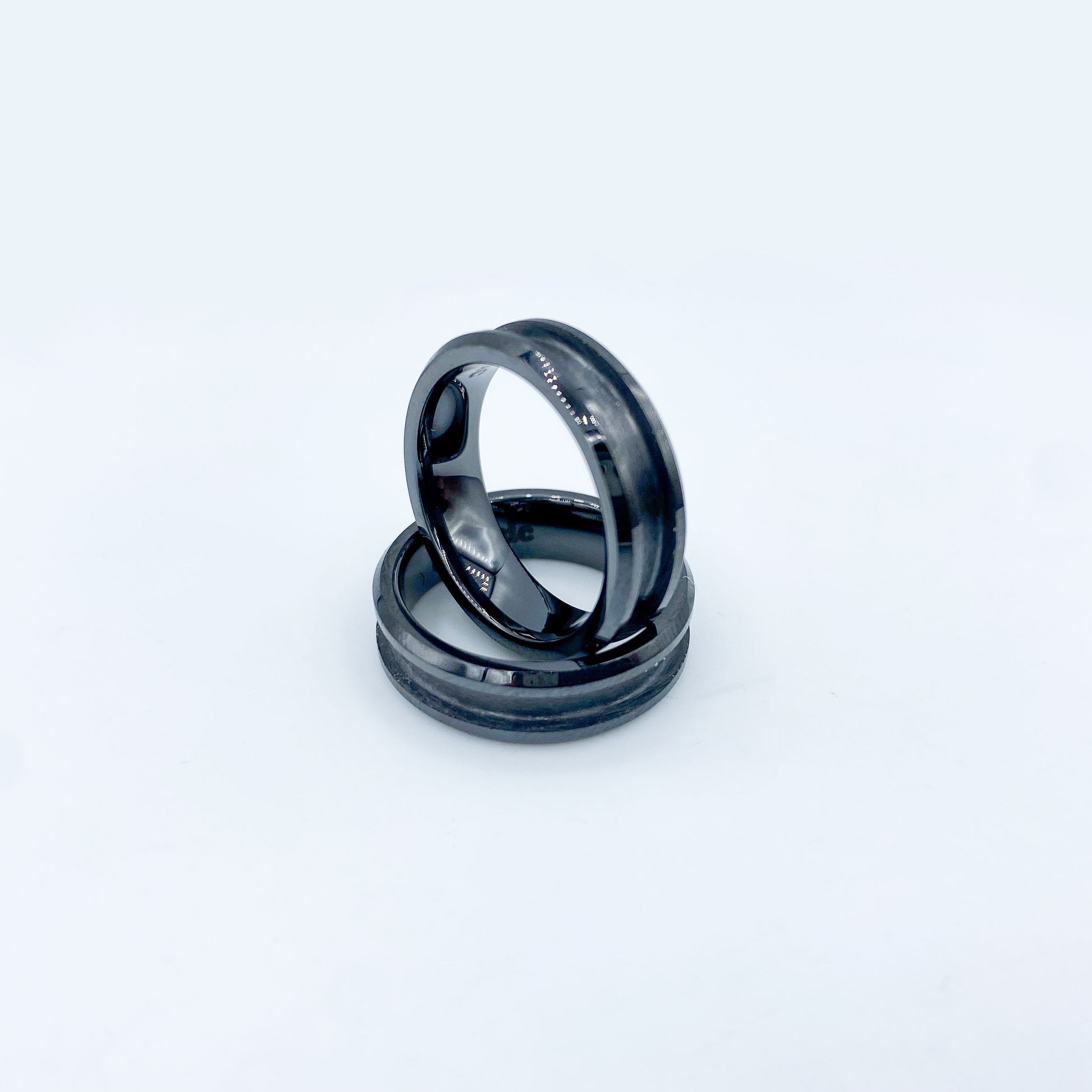 5 Pack - Black Ceramic Ring Blank - Patrick Adair Supplies