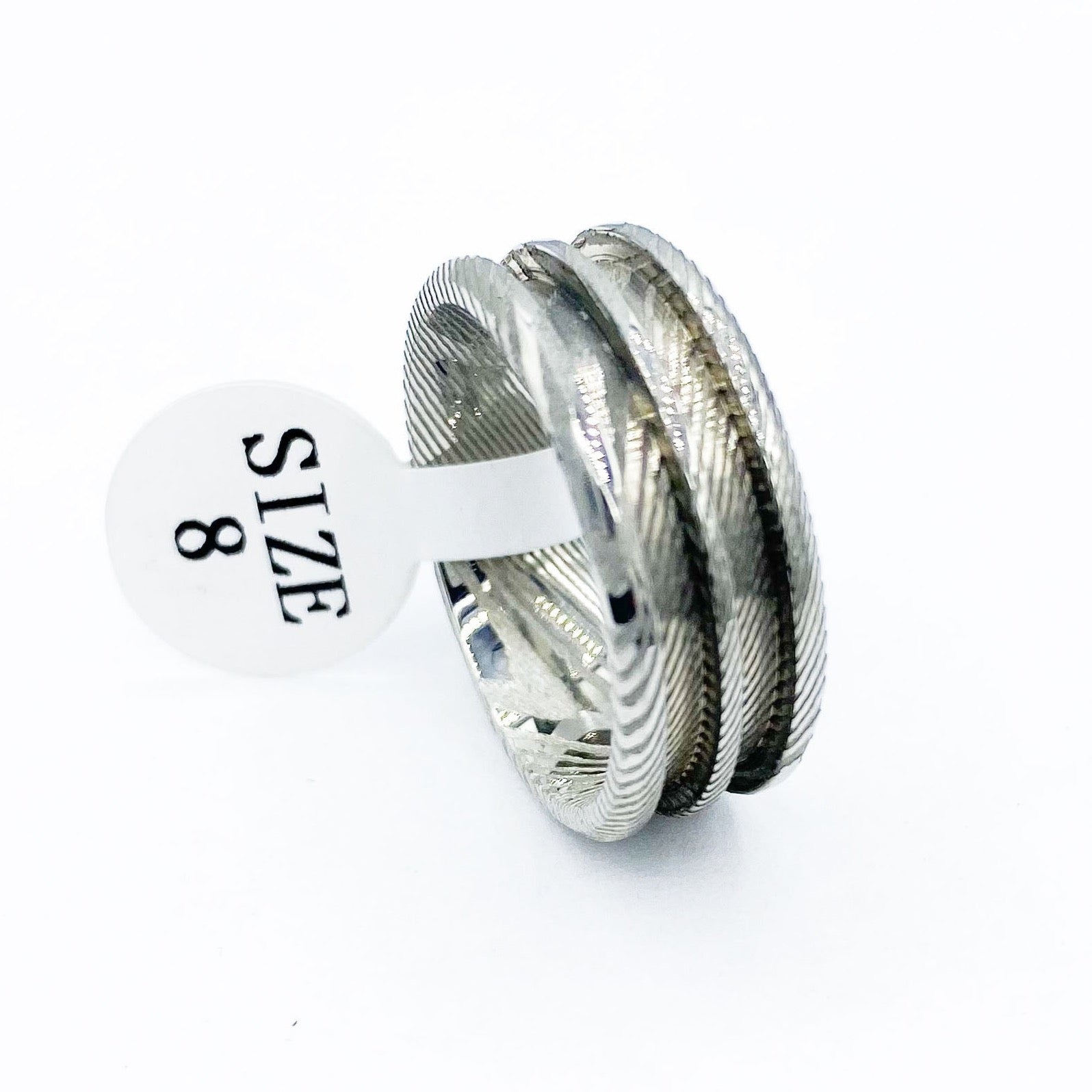 Damascus Double-Channel Ring Blanks - Patrick Adair Supplies