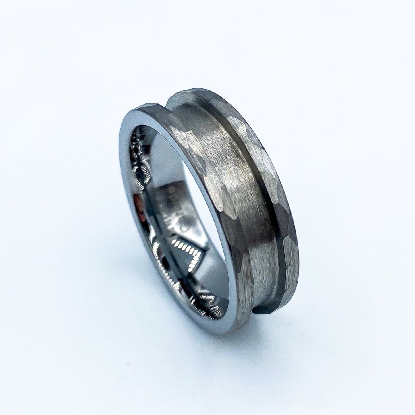 10 Pack - Hammered Tungsten Ring Blank - Patrick Adair Supplies