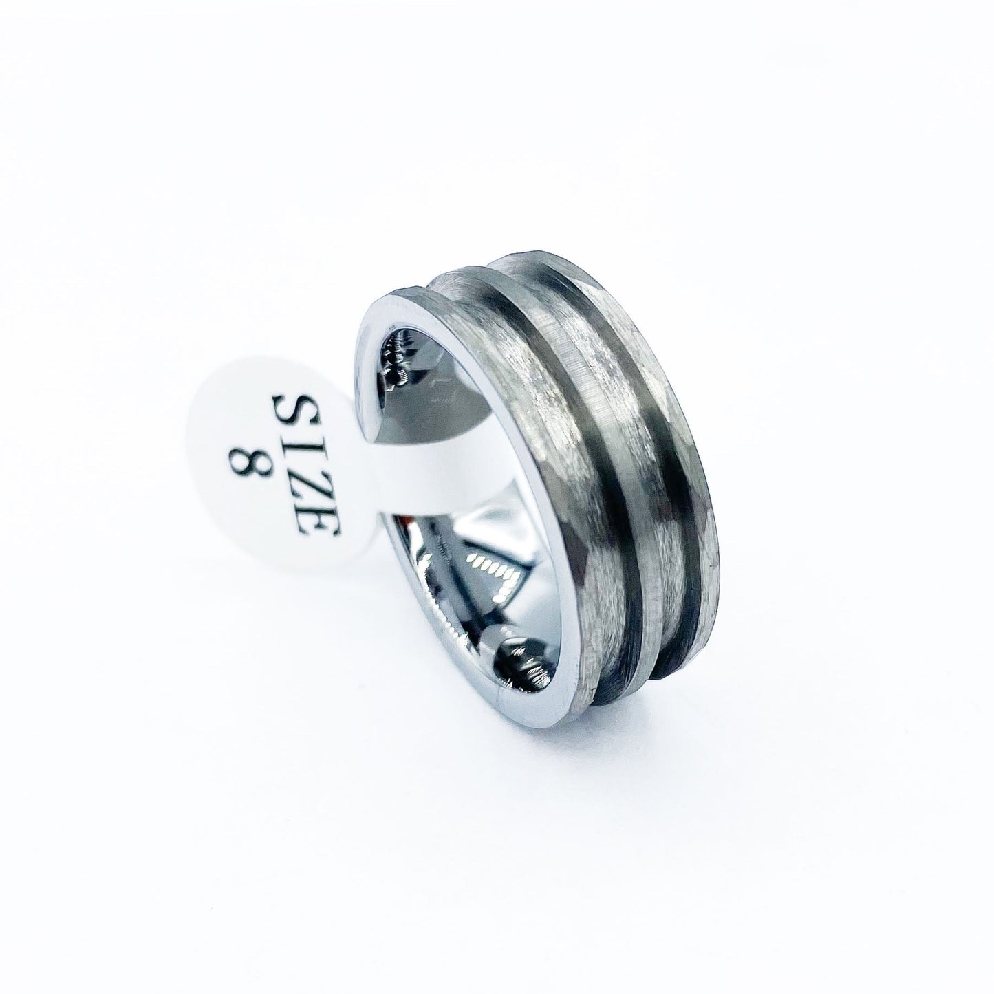 Hammered Tungsten Double-Channel Ring Blanks - Patrick Adair Supplies