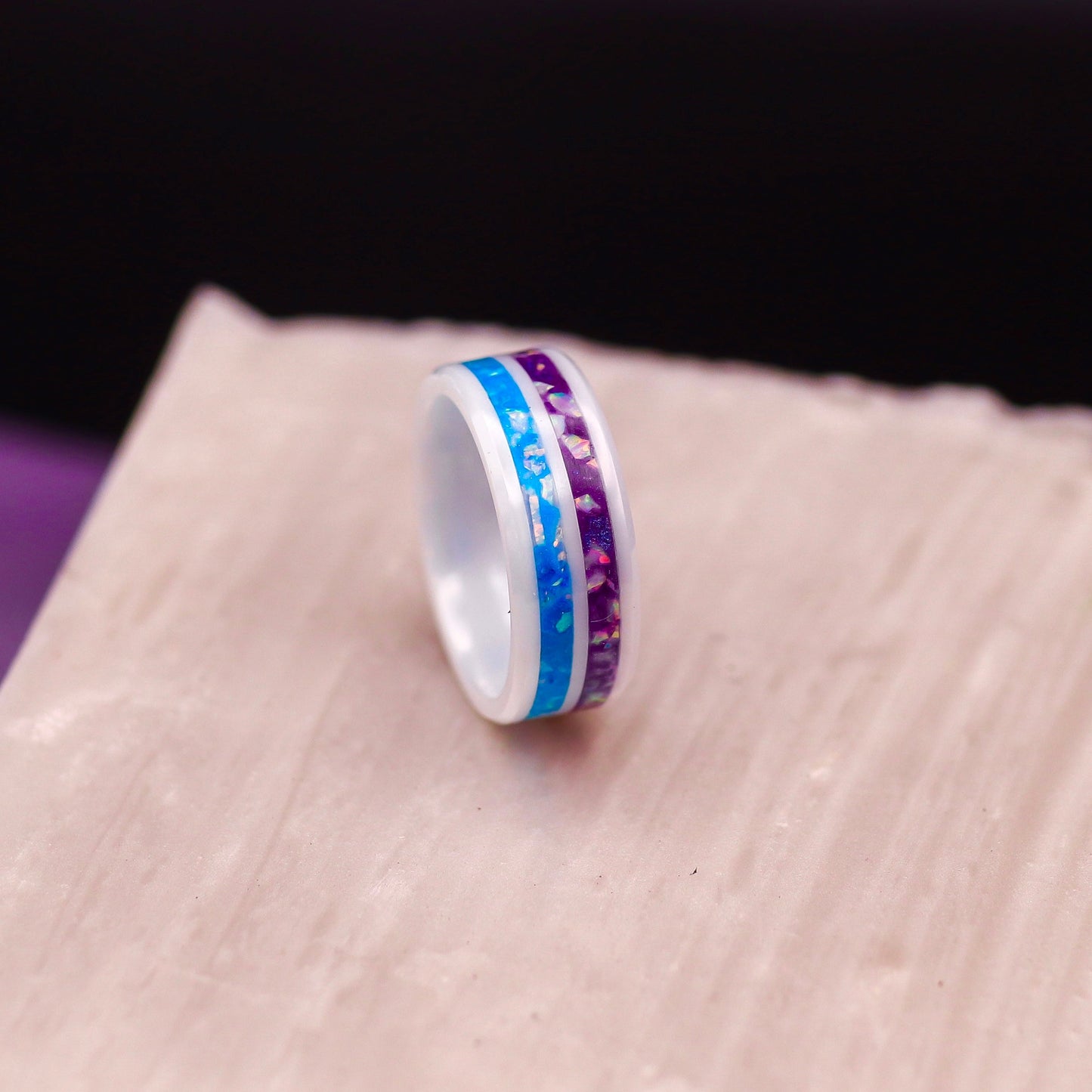 White Ceramic Double-Channel Ring Blanks - Patrick Adair Supplies