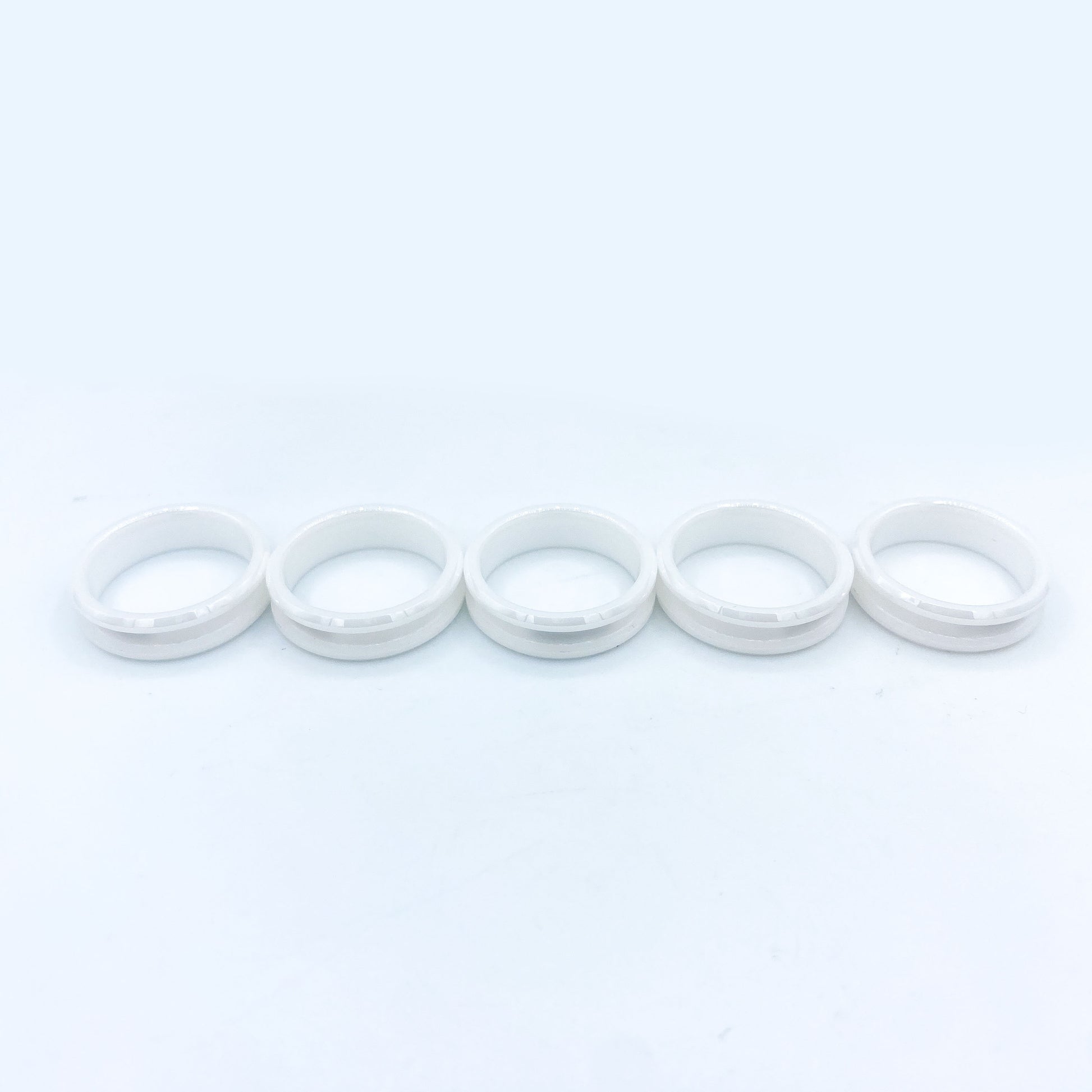 5 Pack - White Ceramic Ring Blank - Patrick Adair Supplies