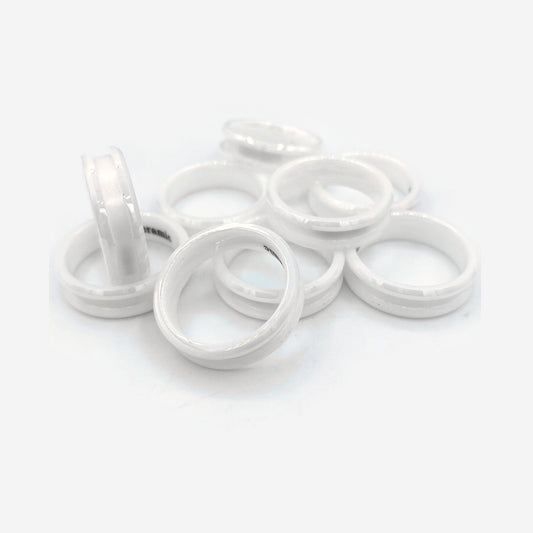 10 Pack - White Ceramic Ring Blank