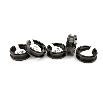 5 Pack Black-Plated Tungsten Ring Blanks