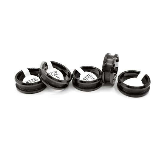5 Pack Black-Plated Tungsten Ring Blanks