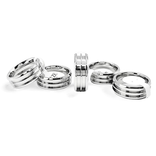 5 Pack Cobalt Chromium Double-Channel Ring Blanks