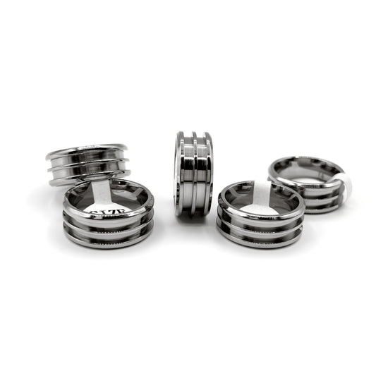 5 Pack Titanium Double-Channel Ring Blanks