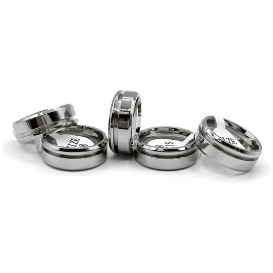5 Pack - Titanium Ring Blanks Offset Channel