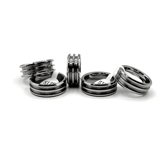 5 Pack Tungsten Double-Channel Ring Blanks