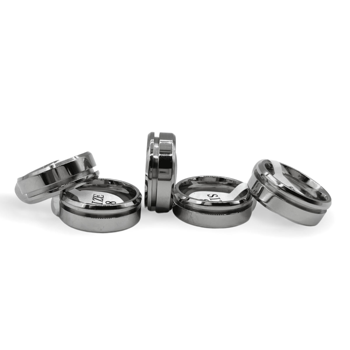 5 Pack - Tungsten Ring Blanks Offset Channel