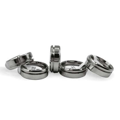 5 Pack - Tungsten Ring Blanks Offset Channel
