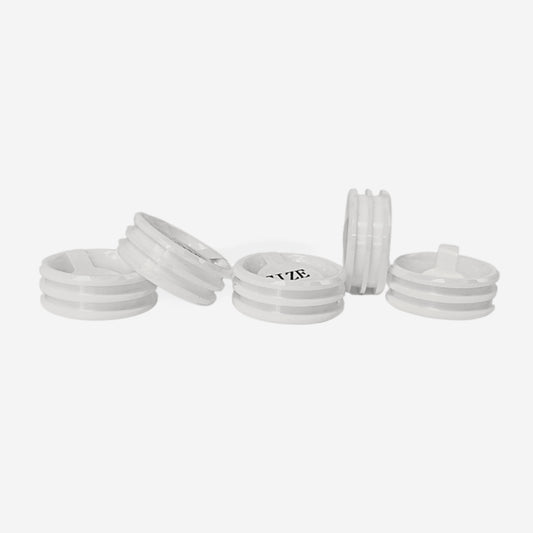 5 Pack White Ceramic Double-Channel Ring Blanks