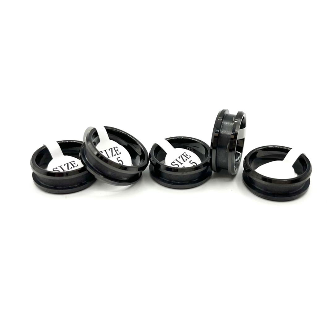 5 Pack Black-Plated Tungsten Ring Blanks - Patrick Adair Supplies