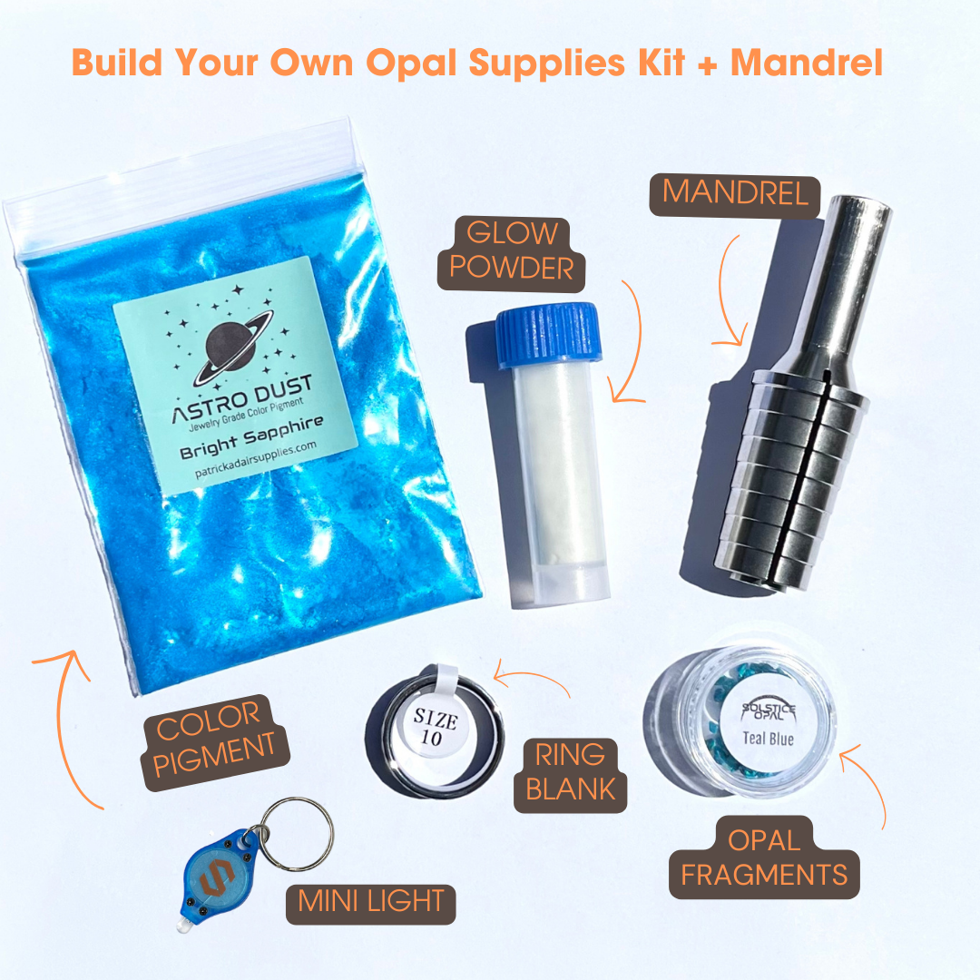 Build Your Own Opal Ring Supplies Kit + Mandrel - Patrick Adair Supplies