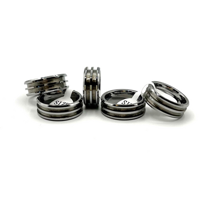 5 Pack Tungsten Double-Channel Ring Blanks