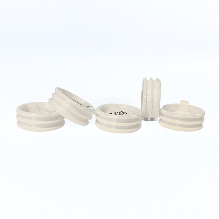 5 Pack White Ceramic Double-Channel Ring Blanks - Patrick Adair Supplies