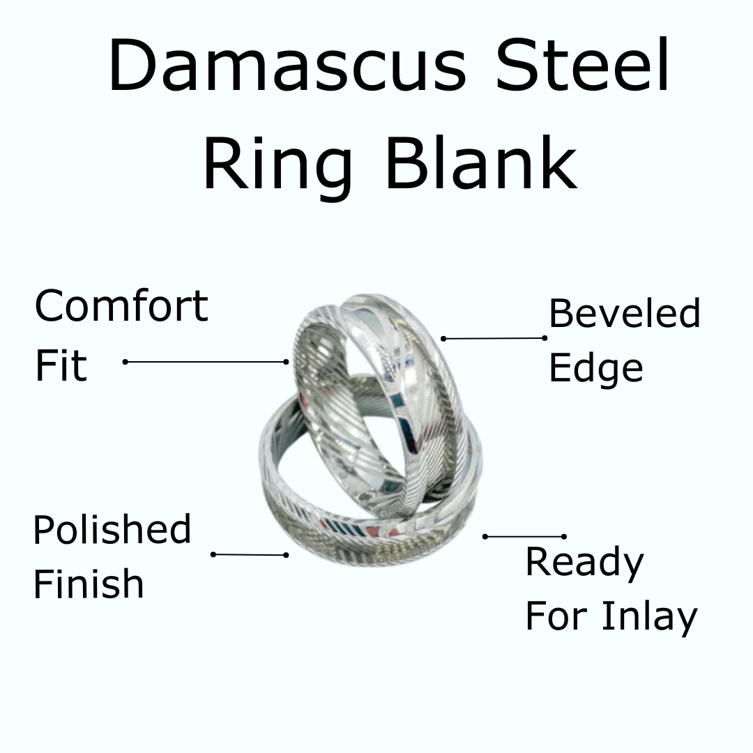 Damascus Steel Ring Blank - Patrick Adair Supplies
