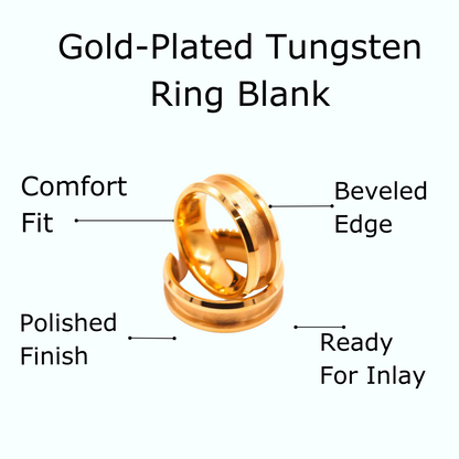 Gold-Plated Tungsten Ring Blank