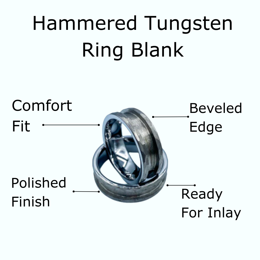 Hammered Tungsten Ring Blank - Patrick Adair Supplies