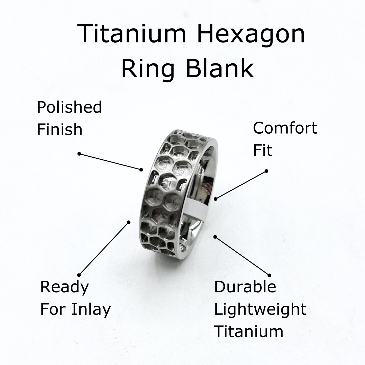 Titanium Hexagon Ring Blank - Patrick Adair Supplies