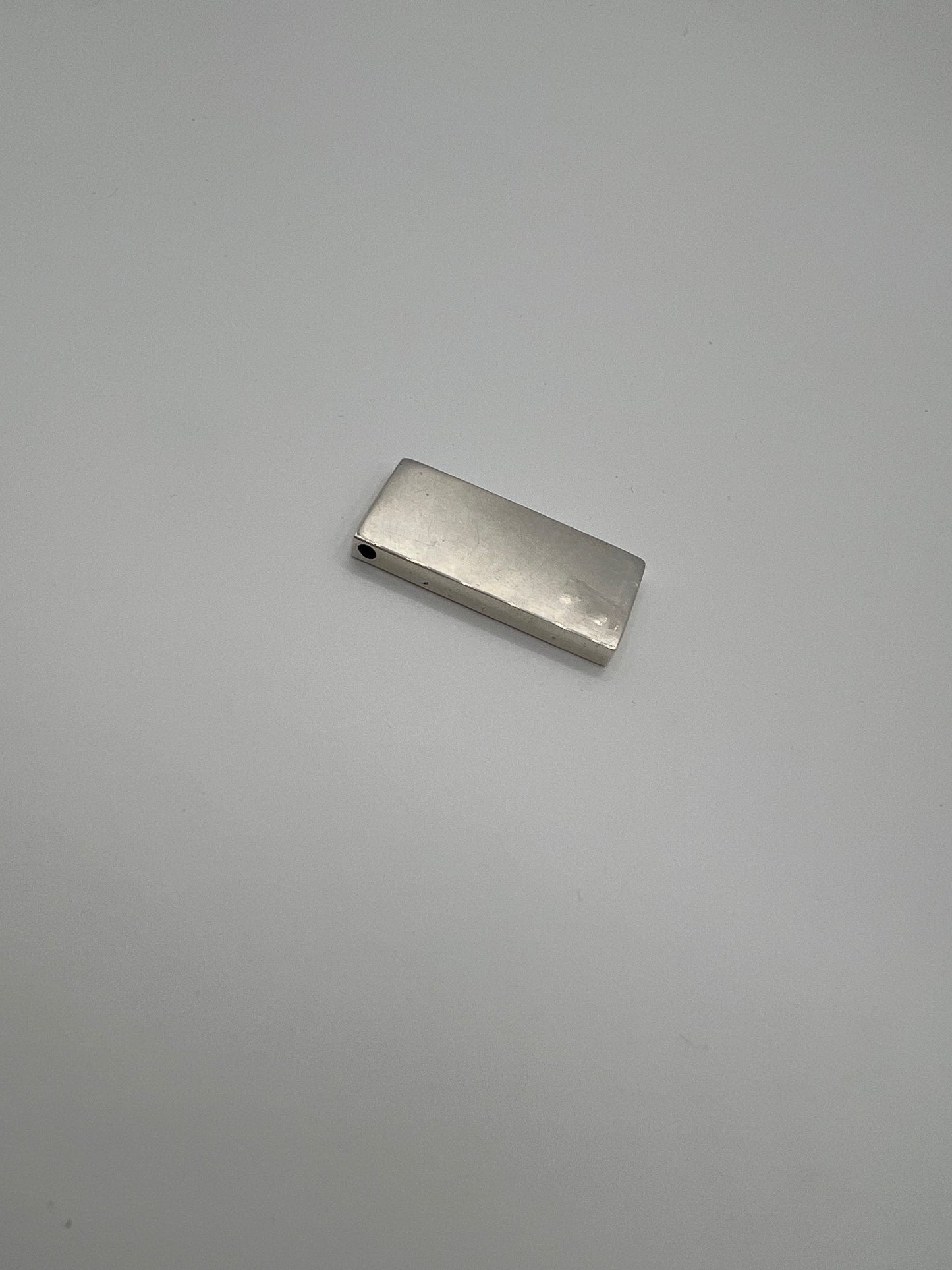 Sterling Silver Striped Rectangle Bar Pendant Blank