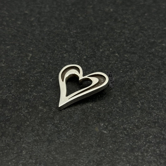 Sterling Silver Heart Pendant Blank Version #1