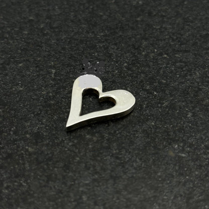 Sterling Silver Heart Pendant Blank Version #1