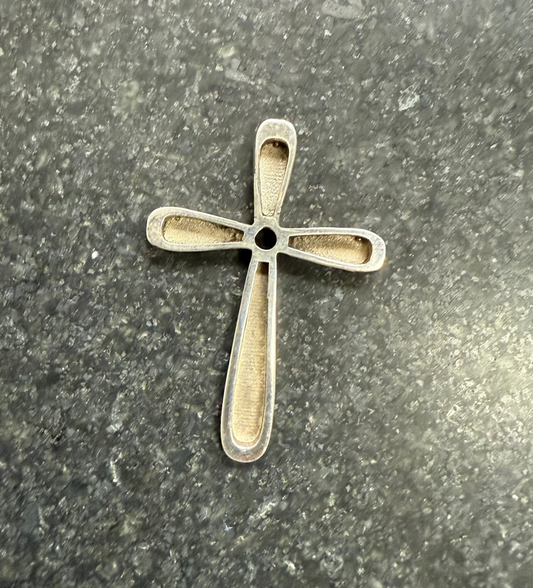 Rounded Cross Pendant - Sterling Silver