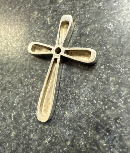 Rounded Cross Pendant - Sterling Silver