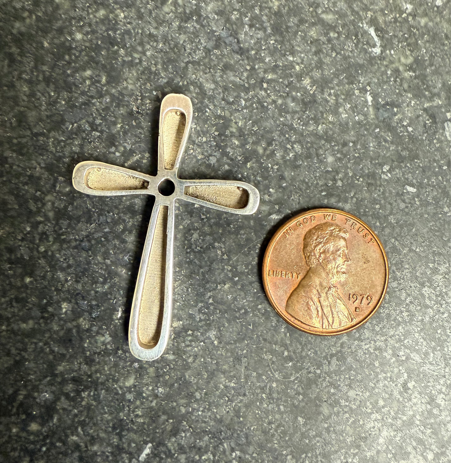 Rounded Cross Pendant - Sterling Silver